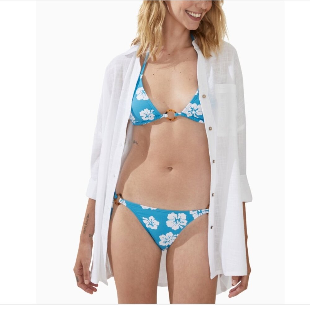 Cotton on Women's Button-Down Swing Beach Shirt Cover-up Women's Swimsuit
